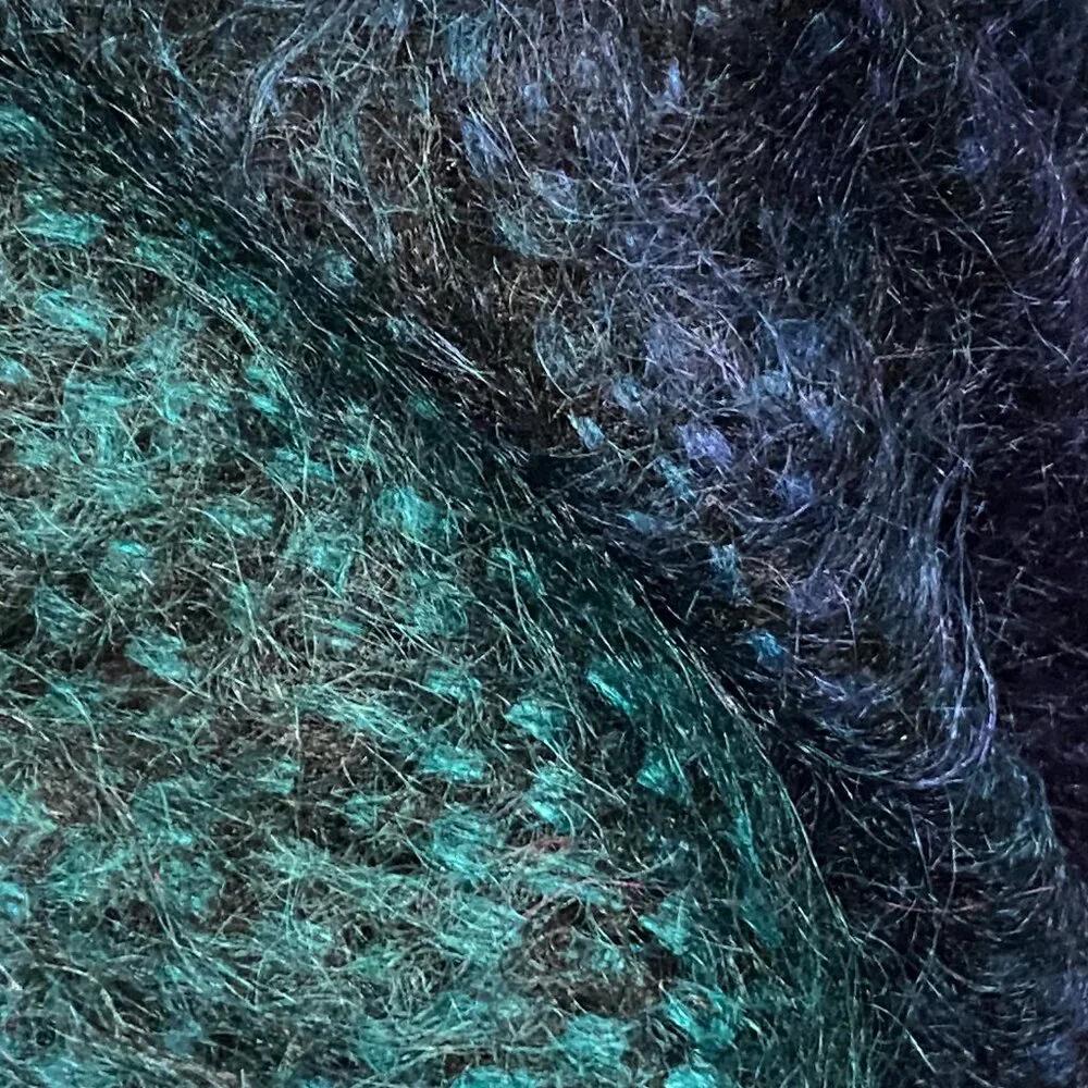 (8) Mohair Handknit Fuzzy Canada Quiet Luxury Scarf Shawl Wrap Throw 45